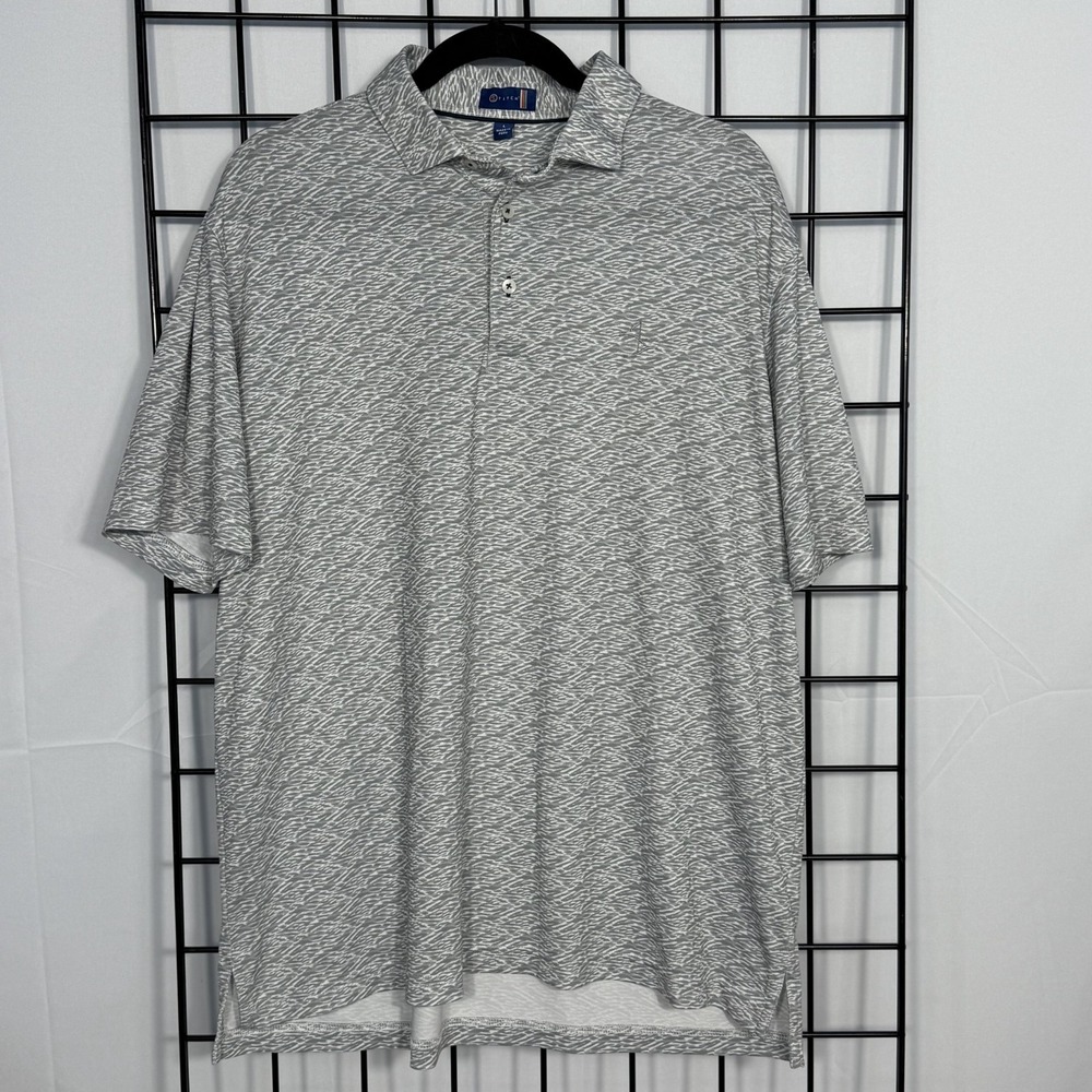 Stitch Polo Golf Shirt Mens Large Gray Performance Wicking Casual Activewear